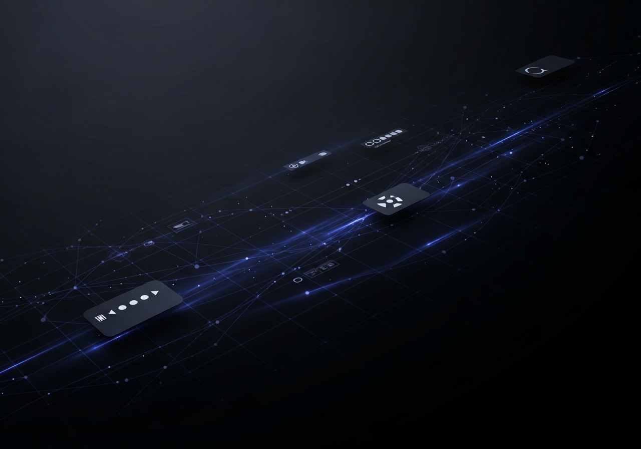 Abstract broadcast signal grid visualization